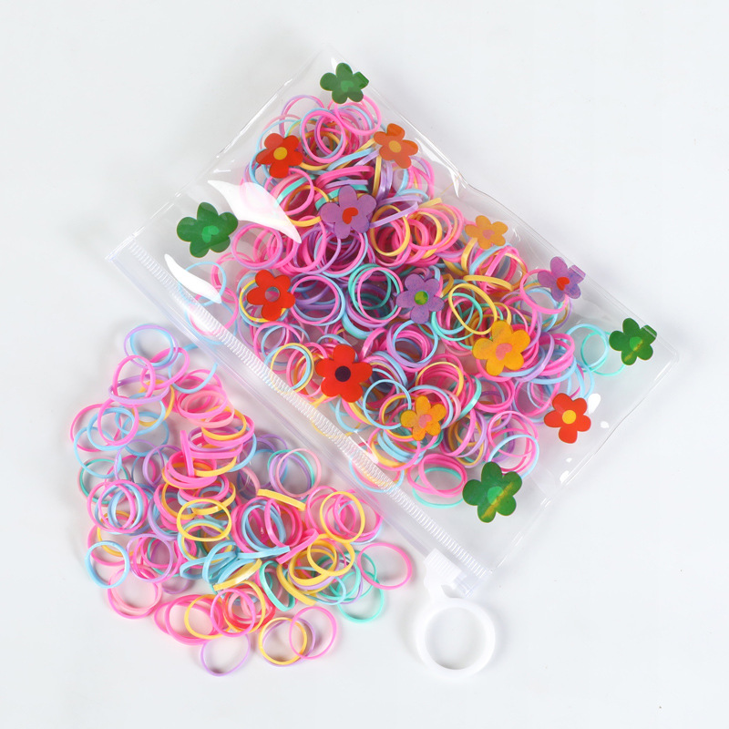 Korean Style Children's Disposable Rubber Band Hairtie Girls' Hair Rope Is Constantly Thickened Smaller Leather Sheath Simple Hair Accessories