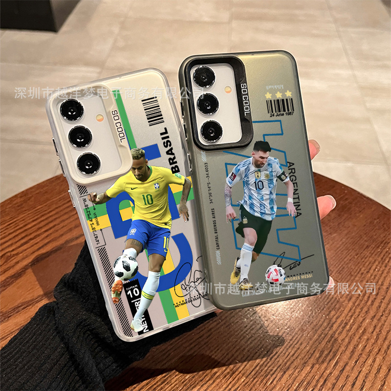 足球适用于三星S25 Ultra/S24Plus手机壳S23 FE/S22/S21彩银