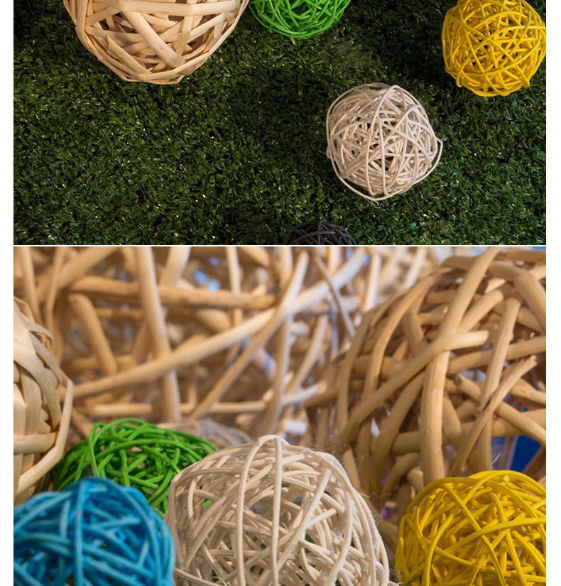 藤球干枝装饰幼儿园走廊手工编织彩色柳球吊饰商场店铺天花板房顶