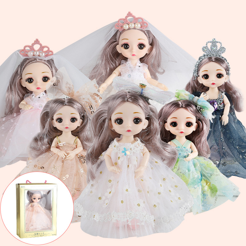 16cm Wedding Dress Barbie Doll with Light Girl Gift Doll Multi-Specification Play House Toy Stall