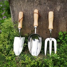 不锈钢铲子种菜种花多肉园艺三件套种植养花花园盆栽家用加厚工具