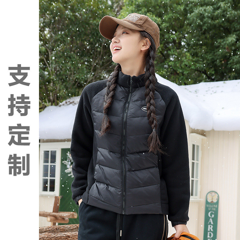 初中生羽绒内搭加厚高中生仿羊羔毛外套秋冬季2024新女孩W10207