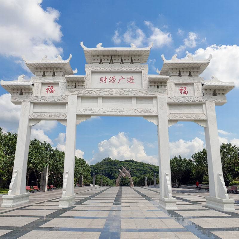 石雕牌楼牌坊雕塑景区新农村门口石牌坊山门古建筑园林景观装饰