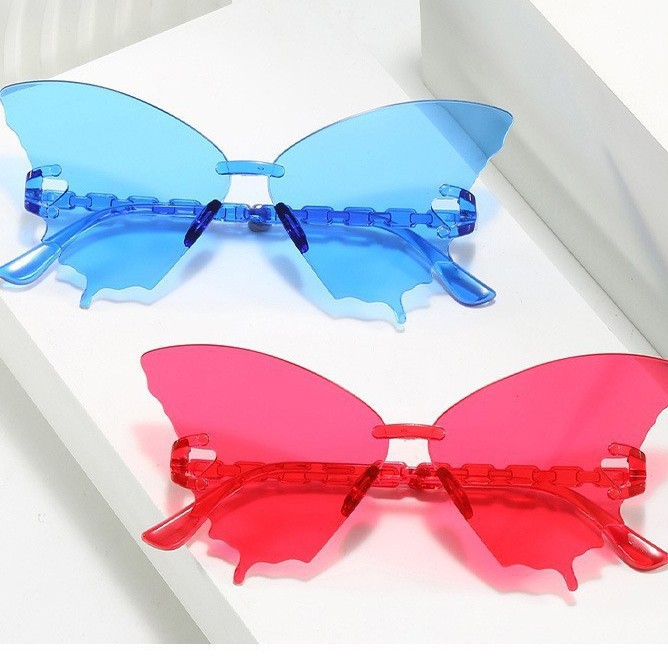 butterfly glasses one-piece lens sunglasses cross-border european and american fashion & trend glasses personalized street shot funny sunglasses