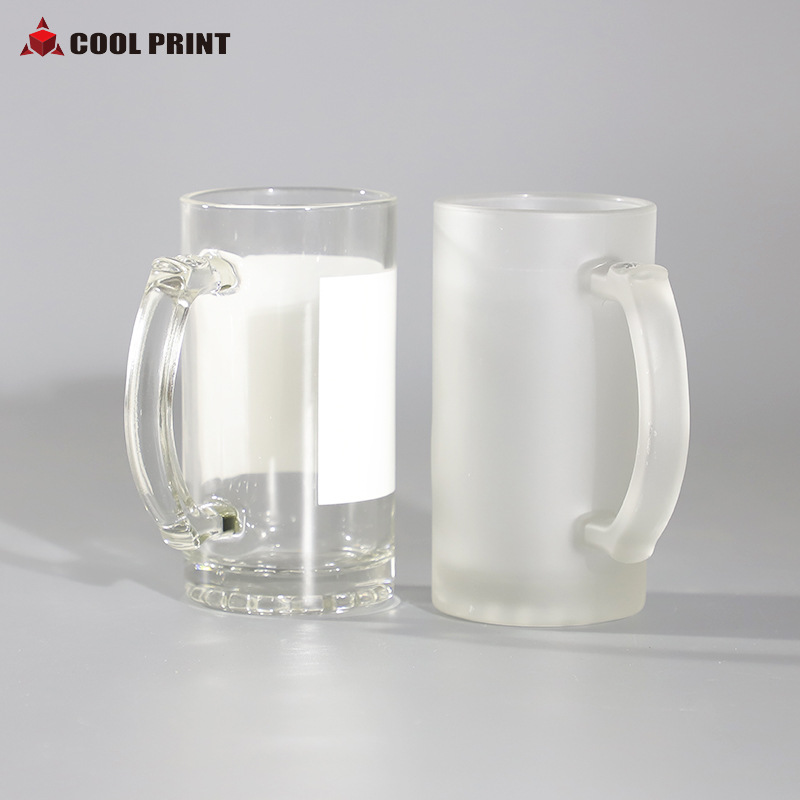 Thermal Transfer Printing New 16Oz Glass Beer Mug Patch Beer Steins Creative Sublimation Beer Steins Printable Logo