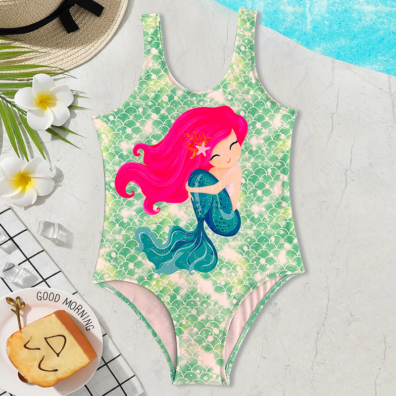 2024 New Children's One-Piece Swimsuit for Children Cartoon Cute Baby Girl Swimming Trunks Swimsuit