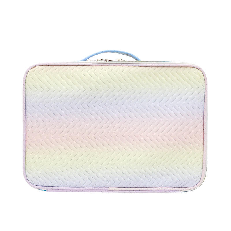 Cosmetic Bag Large Capacity Good-looking New Gradient Color Waterproof Portable Removable Partition Portable Cosmetic Case Wholesale