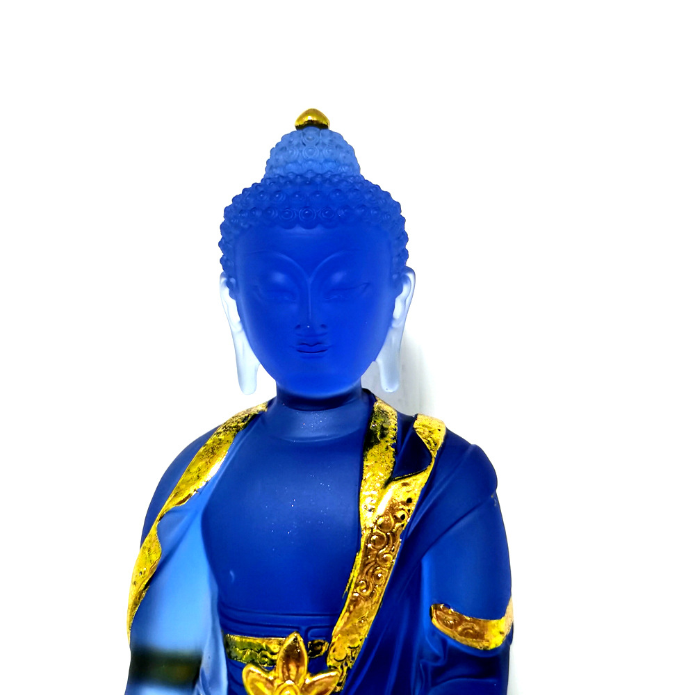 水琉璃密宗描金药师佛 藏传佛教供奉佛像 寺庙佛堂供奉佛像摆件