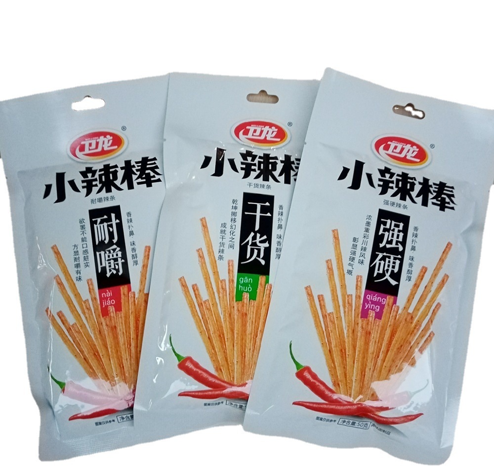 卫龙辣条卫龙小辣棒50g耐嚼强硬干货怀旧辣条零食批发