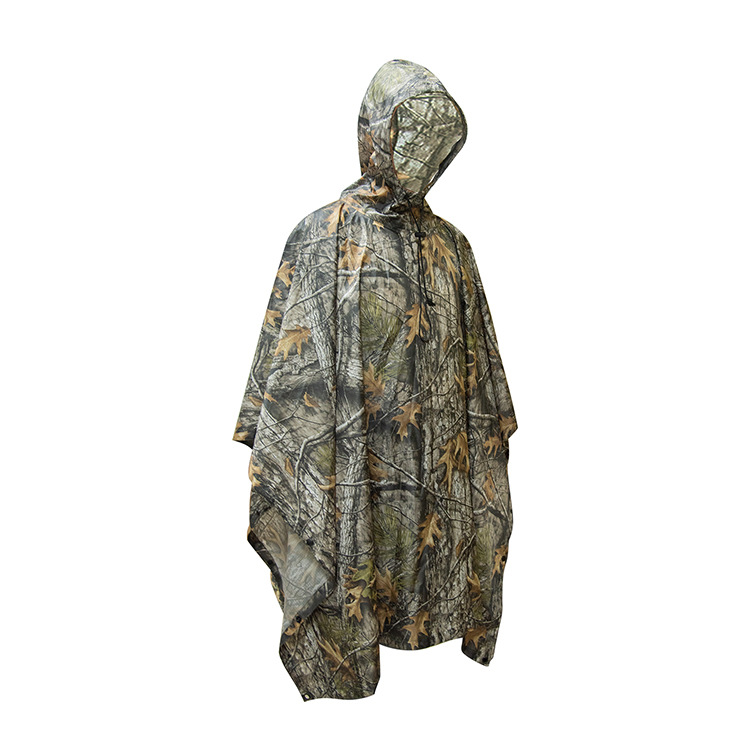 Factory Raincoat Wholesale Thin Camouflage Raincoat Poncho Mountaineering Supplies Three-in-One Cloak Robe Canopy Mat