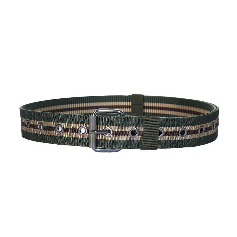 Cross-Border New Arrival Thick Canvas Belt Male Versatile Student Youth Decoration Jeans Strap Porous Military Training Belt Female