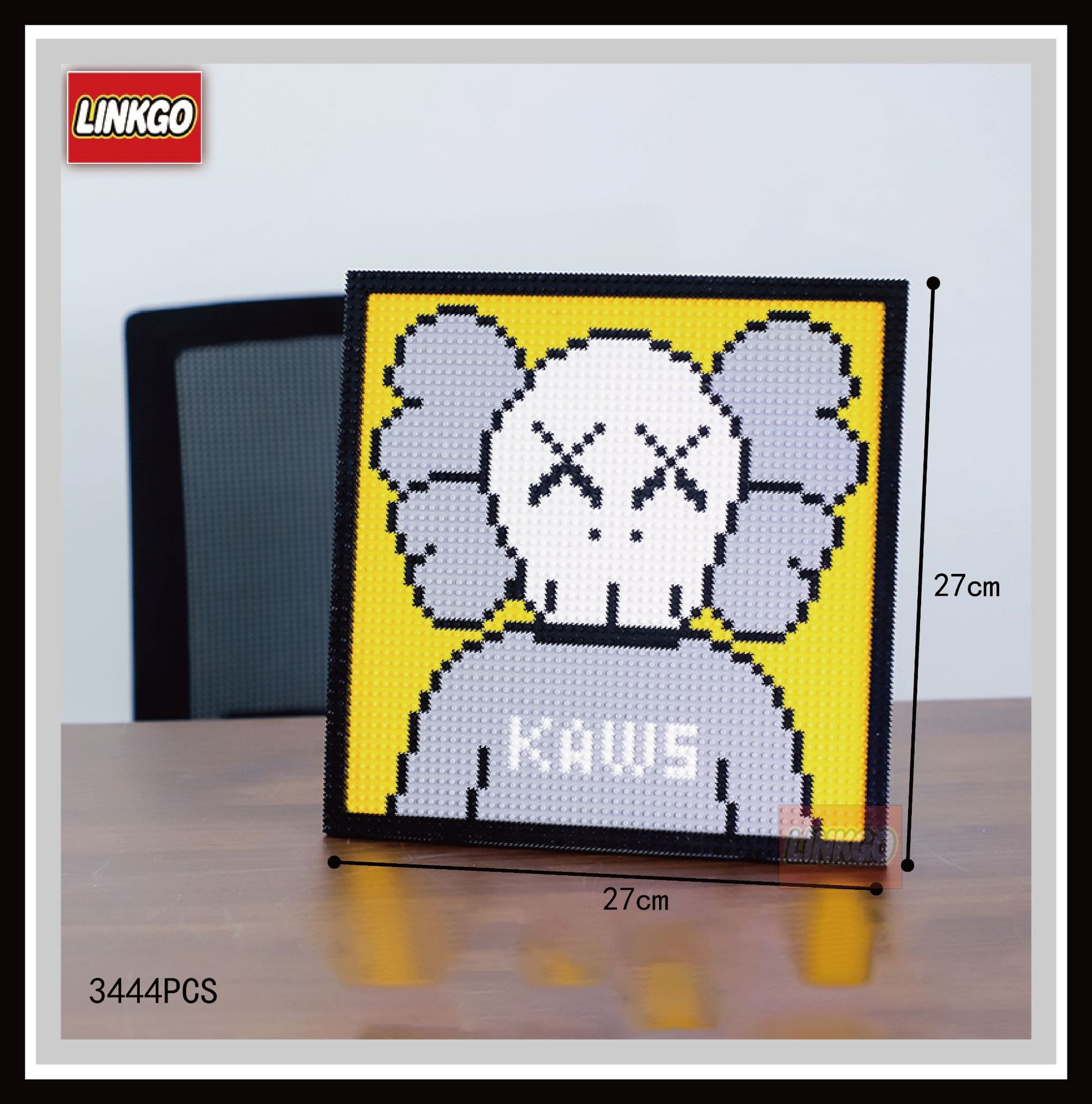 联高62001马赛克像素画kaws卡通爱心平面拼图积木玩具diy摆件跨境