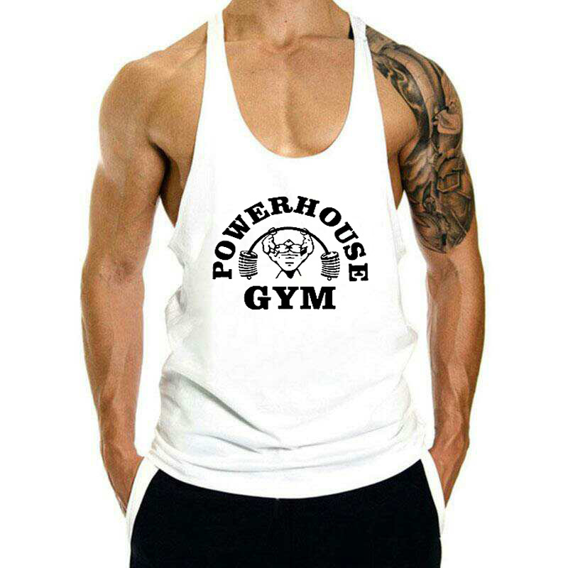 New Men's Sports Vest Loose Running Training Muscle Sleeveless T-shirt Custom Logo I-Shaped Fitness Vest