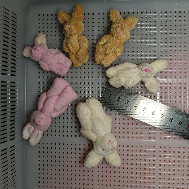 小号毛绒玩具小礼物迷你关节小兔子裸兔配件DIY儿童服装饰品批发