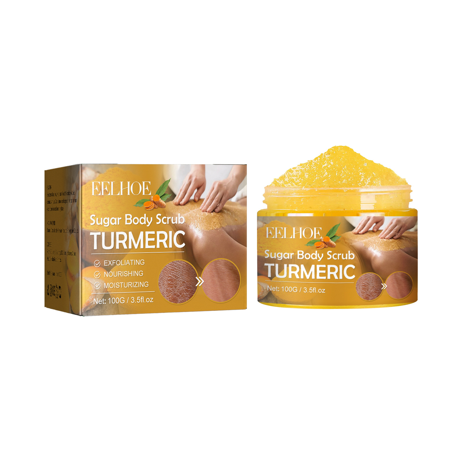 Eelhoe Turmeric Body Scrub Cream Cleansing Body Cutin Smallpox Diluting Moisturizing Refreshing Smooth Skin Rejuvenation