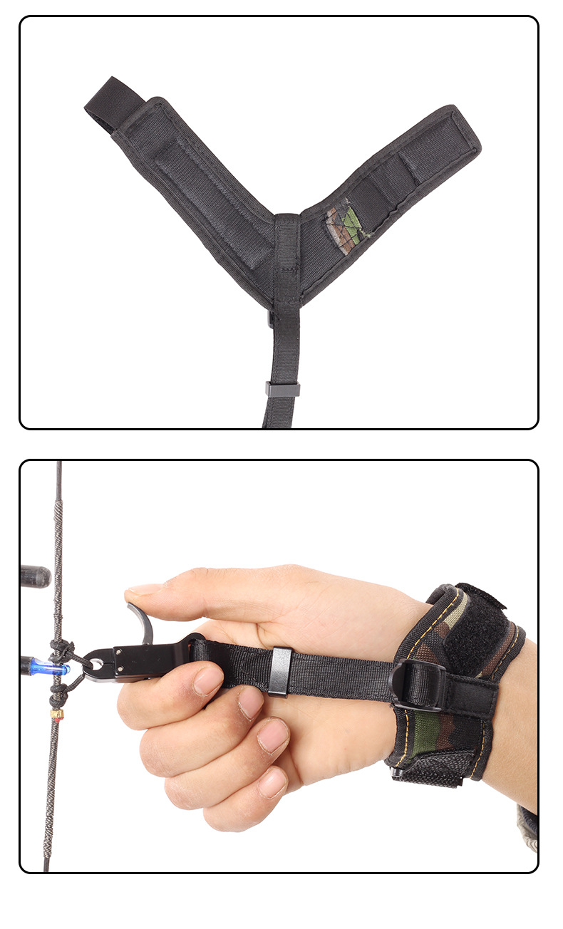 弓箭腕式撒放器复合滑轮弓软带腕撒可调节钳式撒放射箭撒放工具