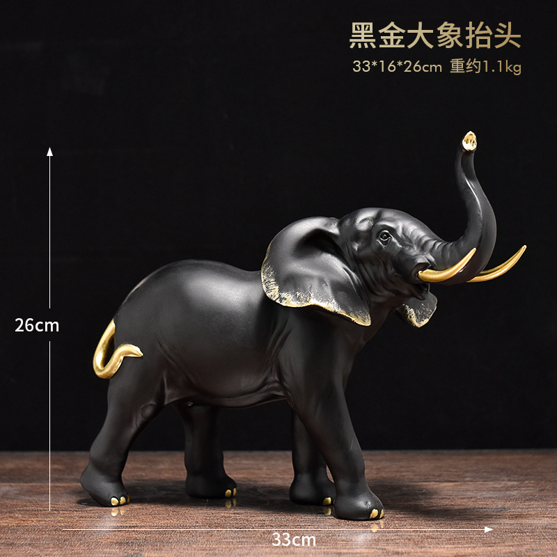 Light Luxury Modern Creative Elephant Ornaments Office Desk Surface Panel Decorations Home Living Room TV Cabinet Resin Crafts