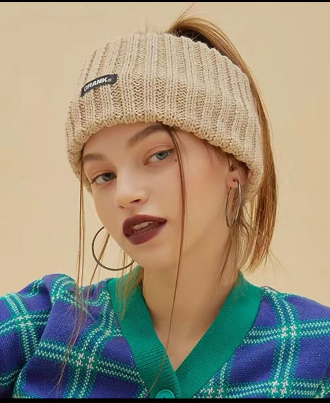 jennie同款韩国冷帽秋冬香香女孩亮闪片针织帽时尚显脸小包头帽潮