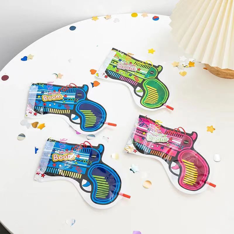 Cool Blowing Confetti Gun Internet Celebrity Same Style Toy Balloon Birthday Photo Props Air Pressure Pistol Hand-Held Salute