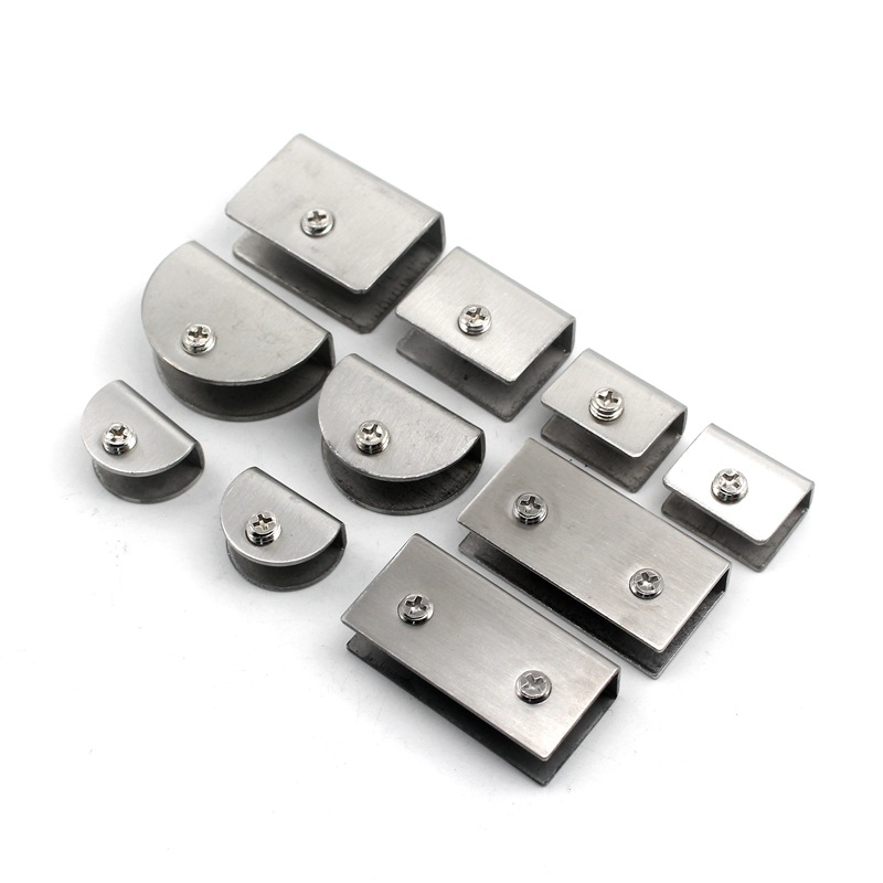 加厚不锈钢玻璃夹圆形玻璃夹方形玻璃夹 固定夹玻璃托玻璃夹配件