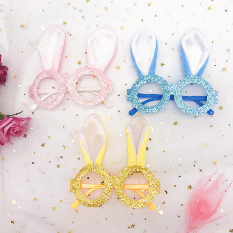 New Children's Rabbit Ears Glasses Festival Party Gathering Dress up Accessories Sweet Cute Decoration Birthday Toys