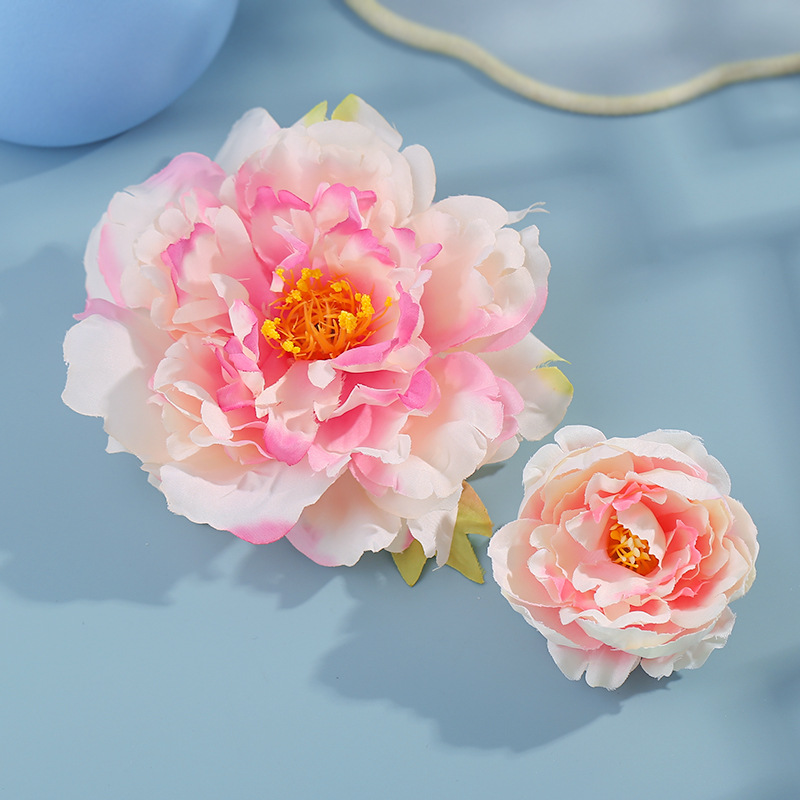 古风大朵绢花头饰粉色仿真花汉服白色娟花儿童簪花发夹发饰新