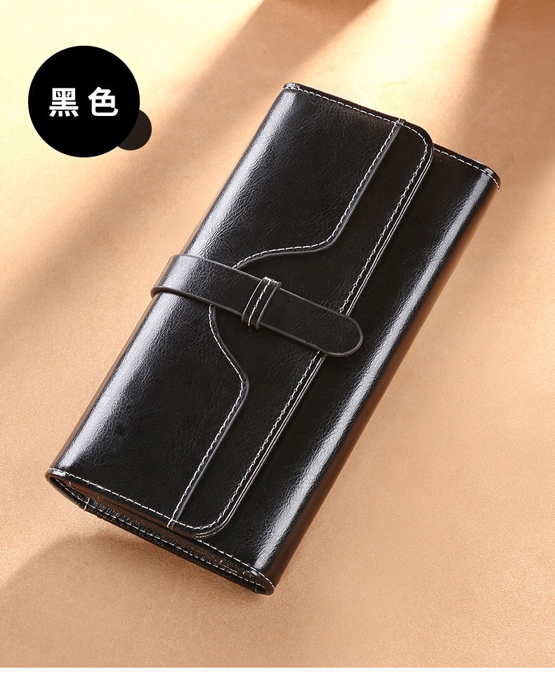 Genuine Leather Clutch Bag Women's Long Wallet Multiple Card Slots Multifunctional Mobile Phone Bag Large Capacity Versatile Wallet Card Holder Handbag