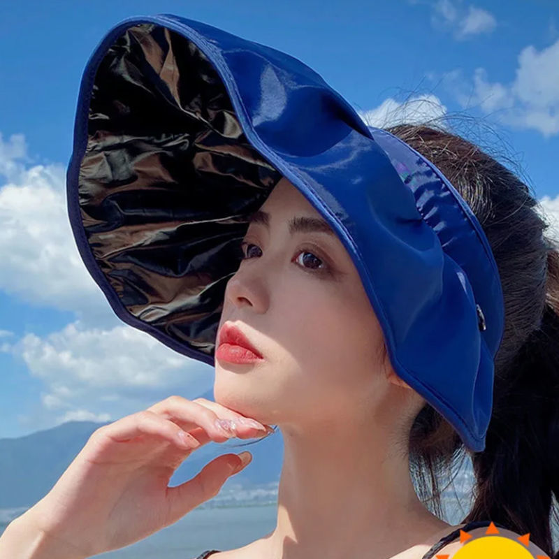 Vinyl Shell-like Bonnet Dual-Use Headband Sun Hat Female Sun Protection UV Air Top Outdoor Net Red Sun Hat Summer