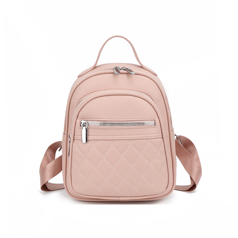 Diamond Embroidery Thread Commuter Backpack Women's Bag 2024 New Fashion Backpack Soft Leather Women's Bag