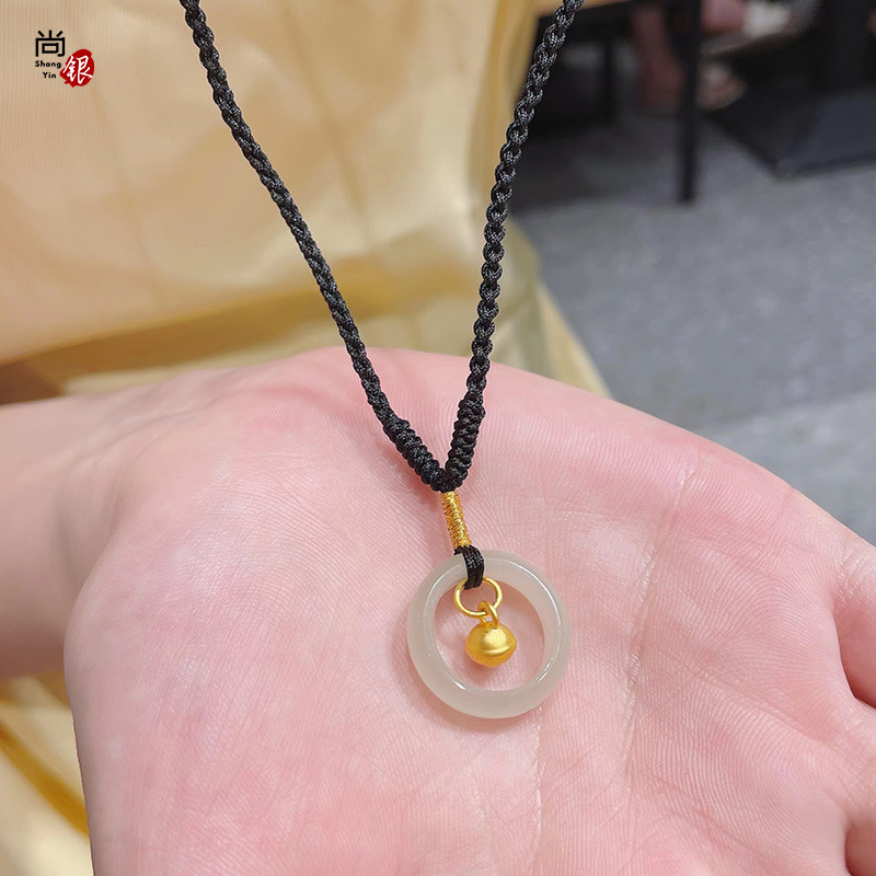 小铃铛玉戒项链平安扣转运编织吊坠闺蜜情侣学生ins风饰品小礼物