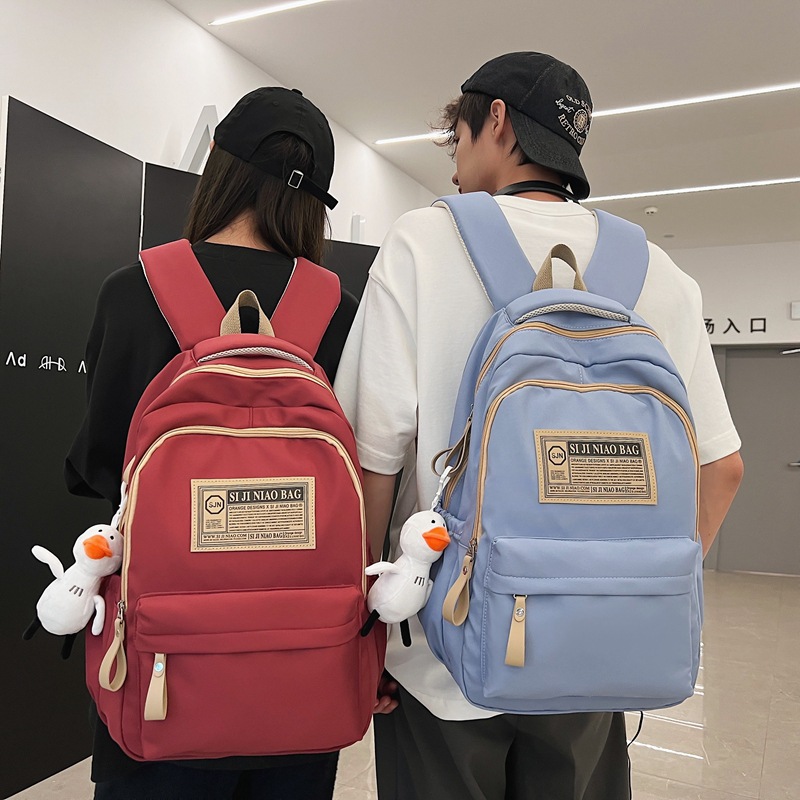 Cross-Border Couple Backpack Spring and Autumn New Fashion Middle School and College Schoolbag Outdoor Leisure Laptop Backpack Fashion