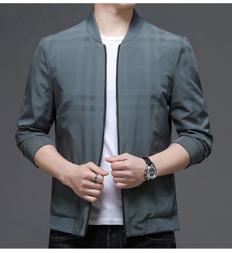 2021春装新款男式夹克宽松立领中年男士休闲上衣外套一件代发2181