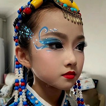 六一儿童舞台妆化妆亮片闪粉眼妆脸部头发闪片眼影啫喱免胶水亮片