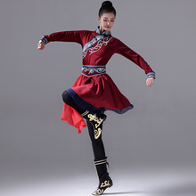 蒙古舞蹈演出服女成人艺考舞台表演蒙古袍服装民族检定考试筷子舞