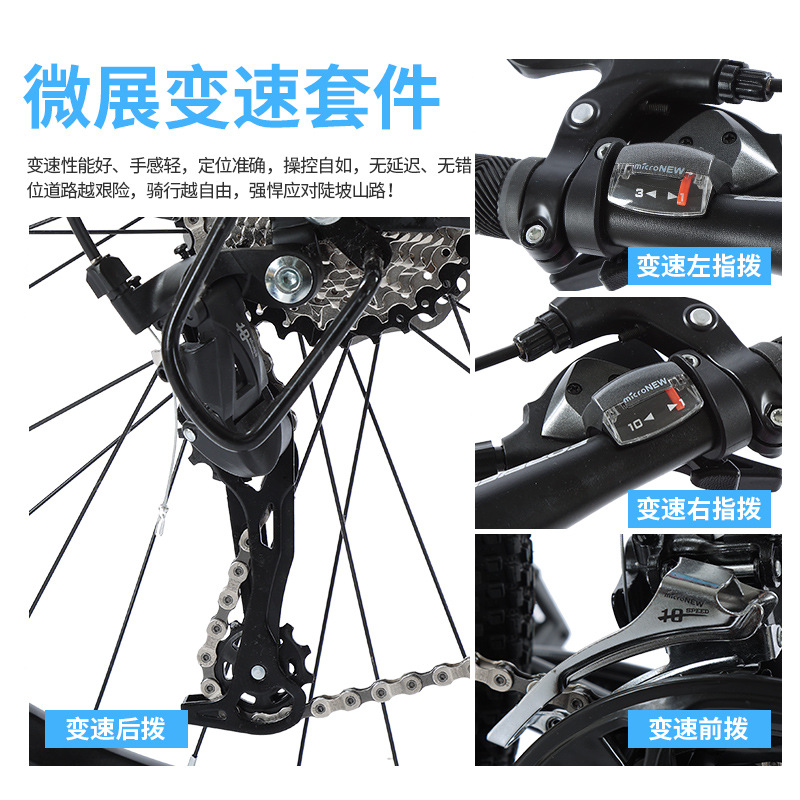 Shanghai Forever Brand Middle School Student Double Shock Absorber Variable Speed off-Road Bicycle Mountain Bike Double Disc Brake Bicycle