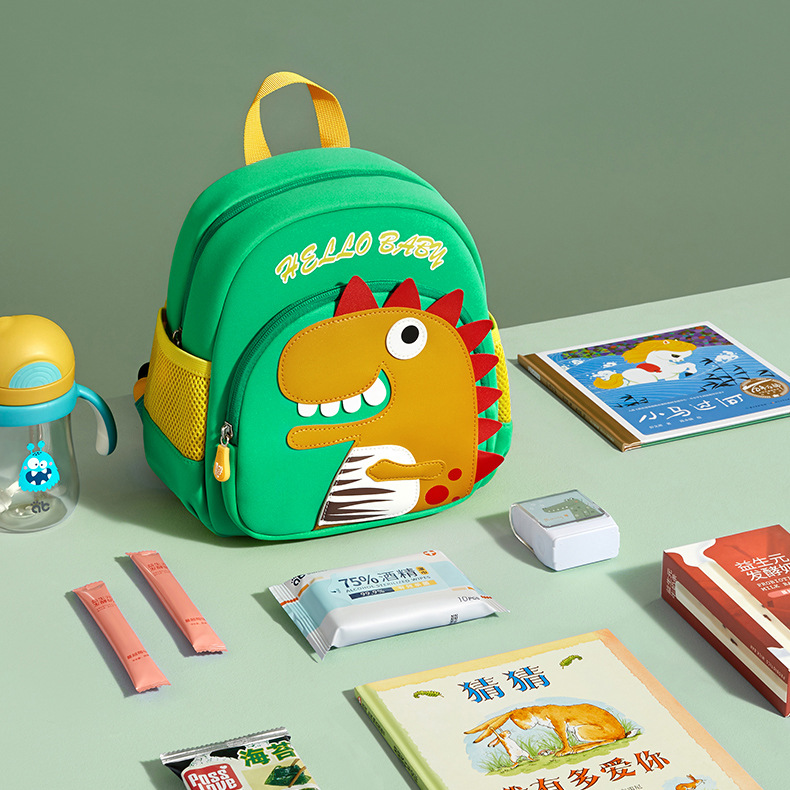 Kindergarten Backpack Boys 1-3 to 6 Years Old Dinosaur Backpack Cute Baby Advanced, Intermediate and Elementary Classes Small Yellow Duck Printing Children