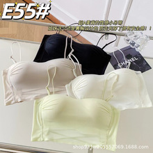 E55固定薄杯  镂空美背裹胸抹胸肩带可拆可调节轻薄裸感女内衣