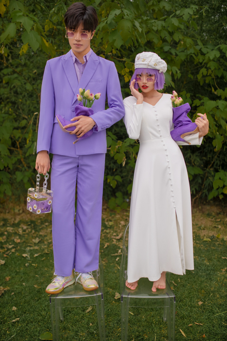 影楼婚纱照摄影主题情侣装便服套装时尚小清新内外景街拍旅拍服装