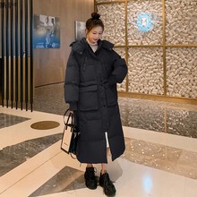 实拍2022新款韩版时尚宽松气质显瘦中长款棉衣女外套冬季棉袄棉服