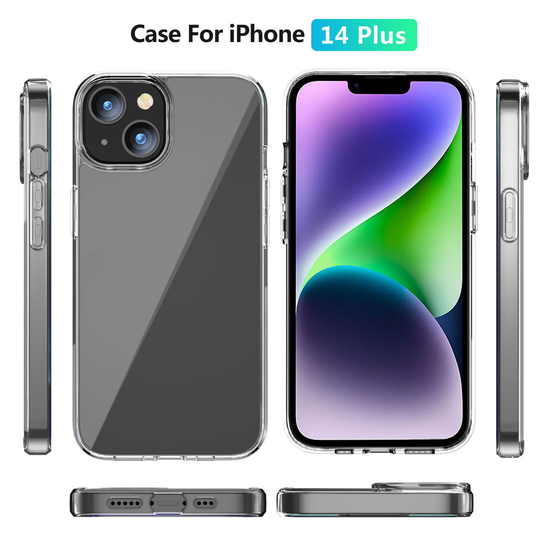 iphone14 plus简约晶透手机壳高清透明保护套1.