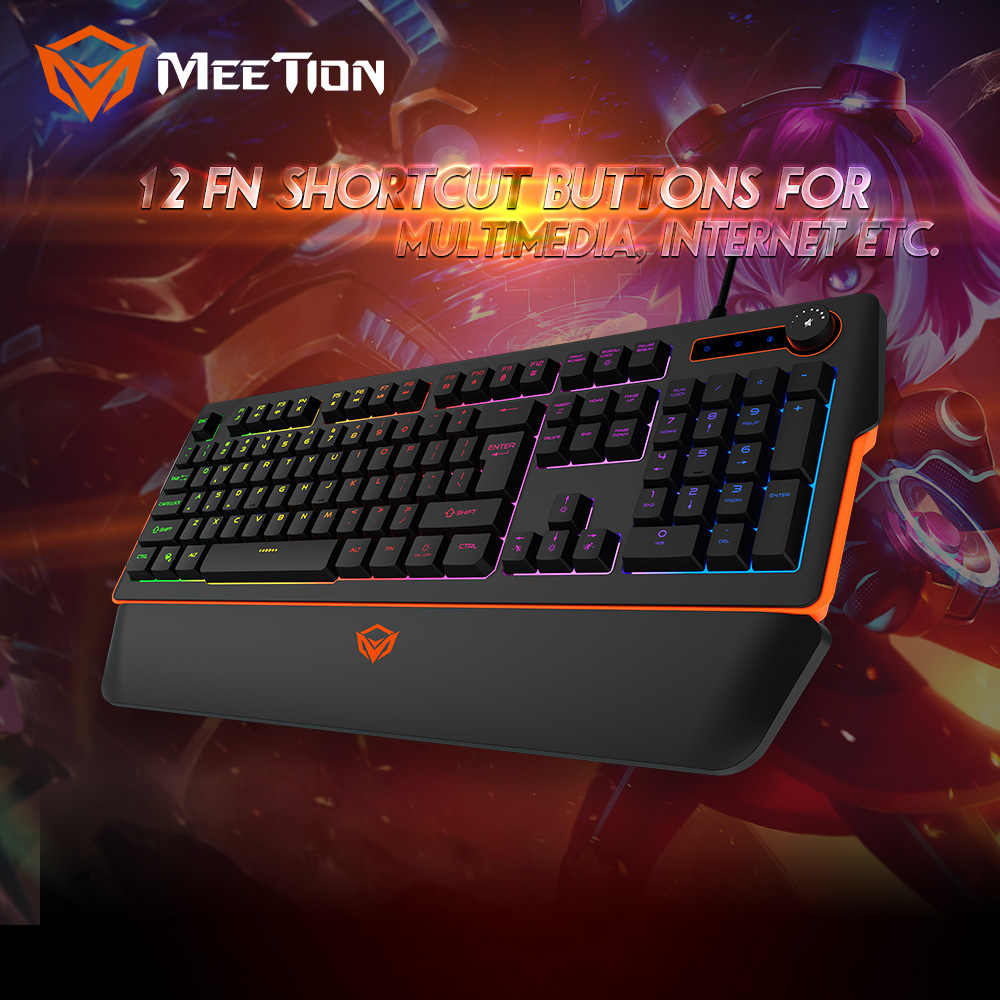 meetion米神k9520 rgb炫彩背光磁性多媒体游戏键盘批发可定制文版