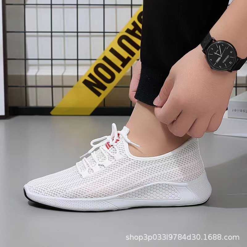 23 Men's Casual Summer Mesh Breathable Fashion All-Match Student Sports Casual Versatile White Shoes Wholesale Delivery