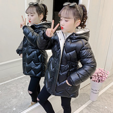 女童羽绒棉服冬装2024新款儿童亮皮收腰棉衣中大童韩版免洗棉袄潮