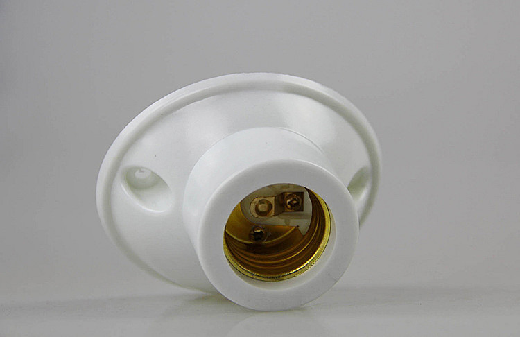 n6rs批发e27螺口灯头 平装式斜螺口灯座 墙壁罗口灯头 45度斜角歪