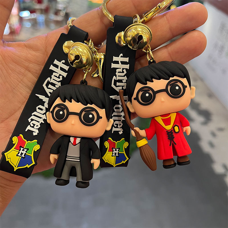 Cartoon Fashion Harry Potter Car Key Ring Couple Bags Pendant Three-Dimensional Doll Accessories Small Gift