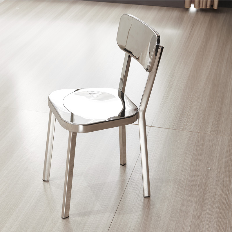 [小额批发]不锈钢餐椅金属靠背餐椅简约接待桌椅户外休闲单人靠椅