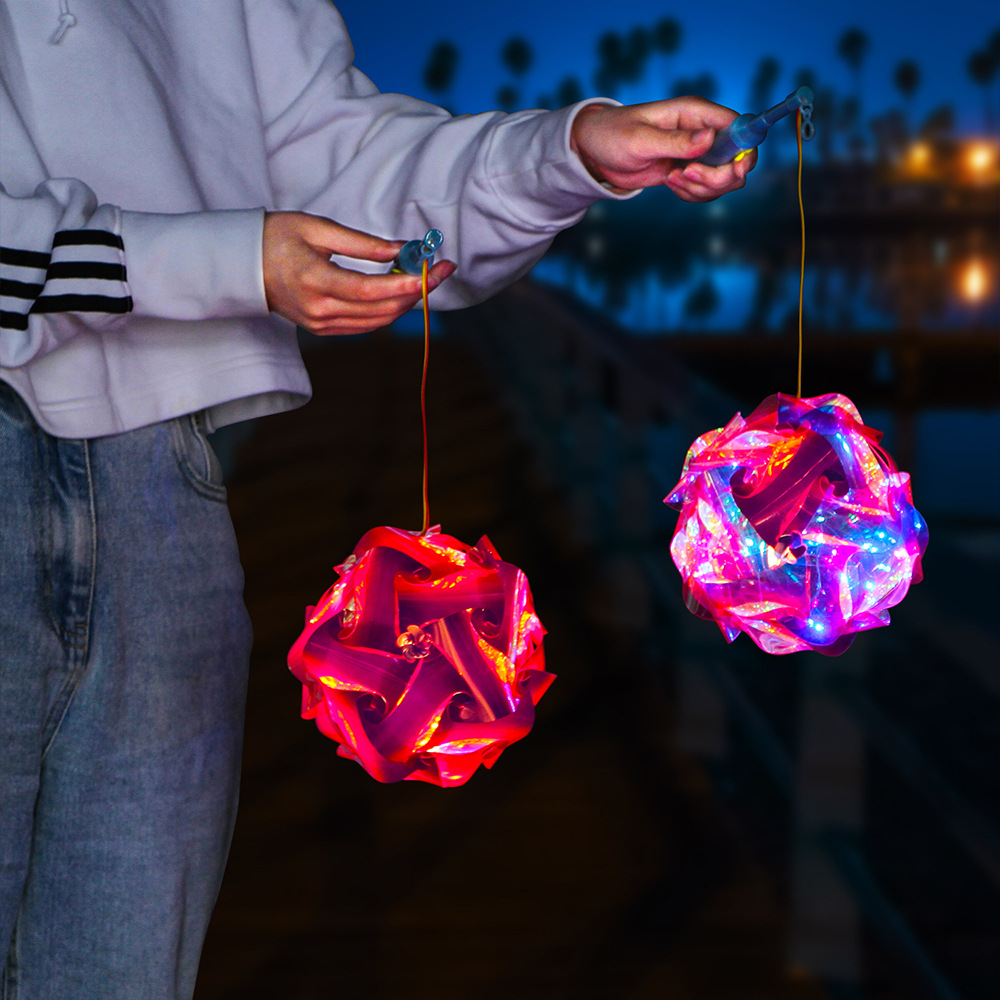 跨境幻彩手提灯笼 夜市景区儿童趣味玩具幼儿园diy亲子中秋节礼物