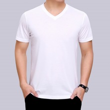 高级质感时尚短袖T恤夏季新款简约白色百搭上衣中青年经典体恤衫