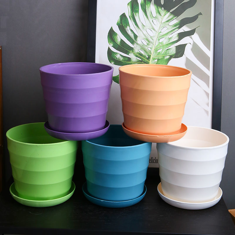 一次性花盆大号特价加厚家用多肉花卉绿植仿陶瓷带托盘塑料批发