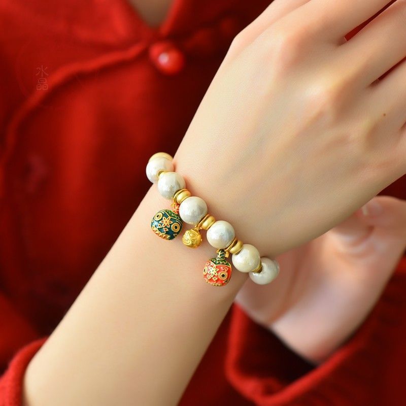 Yonghe Palace Qin Xiaoxian Same Style Fragrant Gray Colored Glaze Colorful Multi-Treasure Swallowing Gold Beast Men's and Women's Fashion Bracelet Bracelet